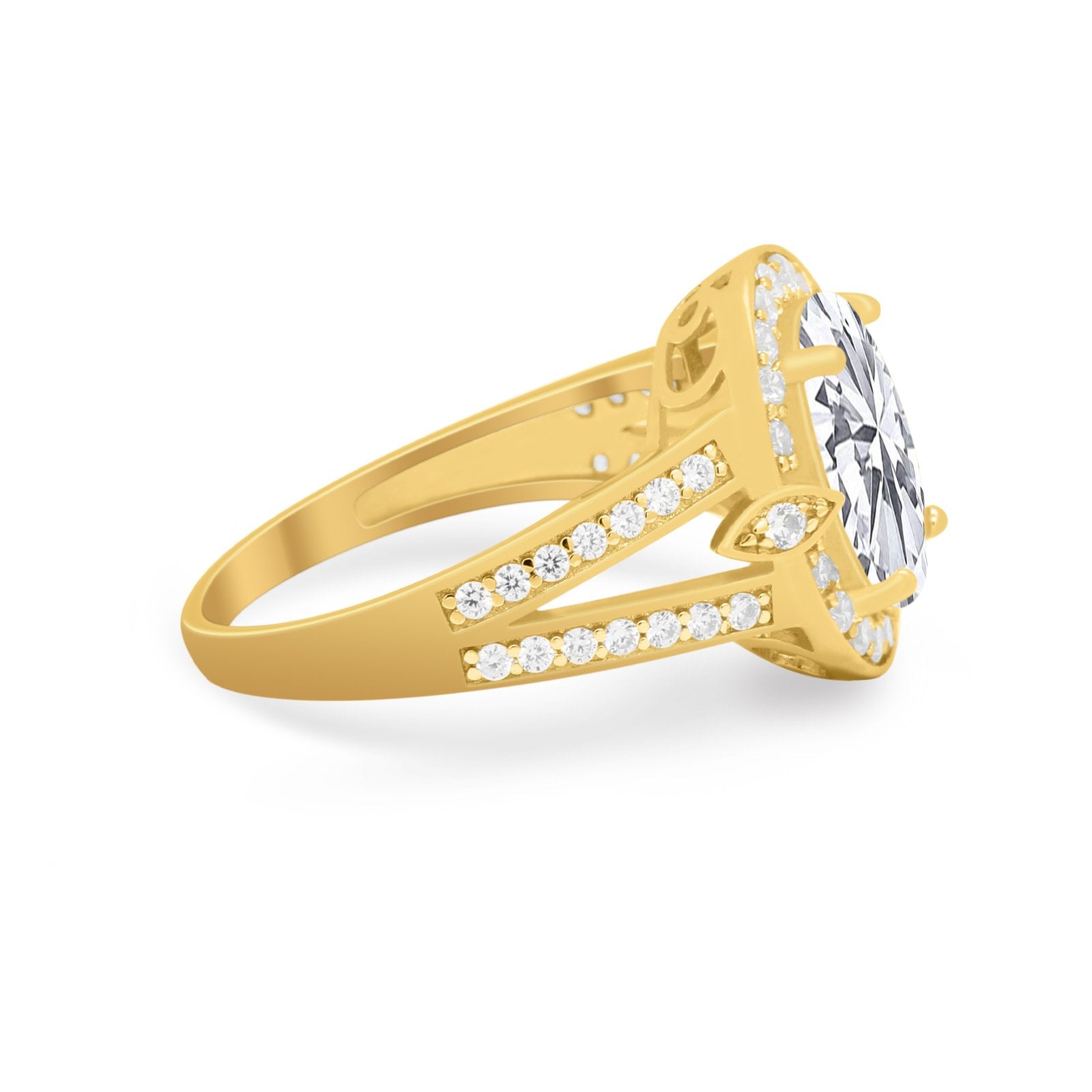 Art Deco Engagement Bridal Ring Simulated Cubic Zirconia 925 Sterling Silver