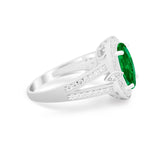 Art Deco Engagement Bridal Ring Simulated Cubic Zirconia 925 Sterling Silver