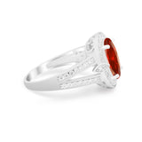 Art Deco Engagement Bridal Ring Simulated Cubic Zirconia 925 Sterling Silver