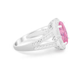 Art Deco Engagement Bridal Ring Simulated Cubic Zirconia 925 Sterling Silver
