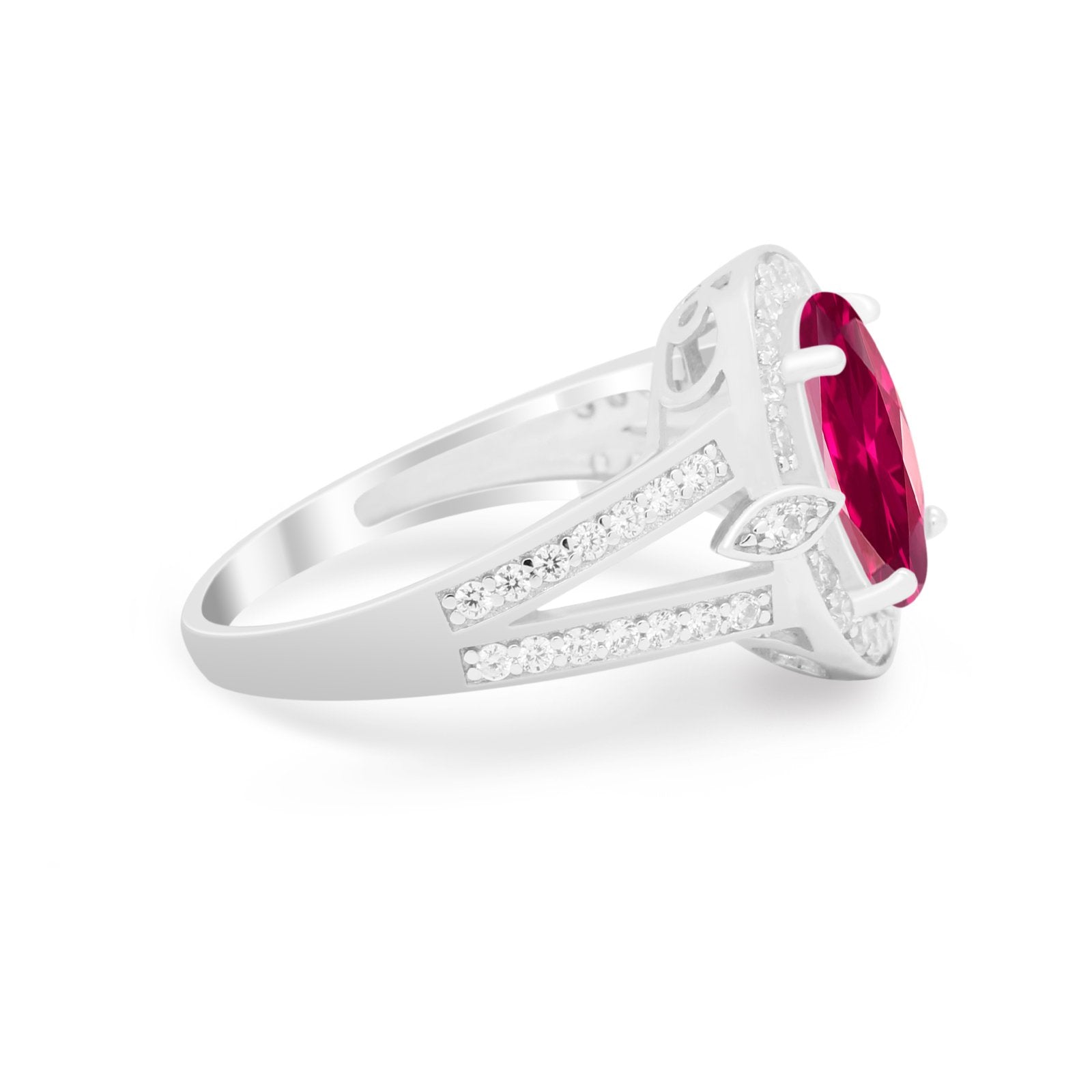 Art Deco Engagement Bridal Ring Simulated Cubic Zirconia 925 Sterling Silver