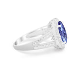 Art Deco Engagement Bridal Ring Simulated Cubic Zirconia 925 Sterling Silver