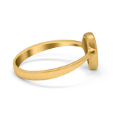 Solitaire Teardrop Pear Ring Band Simulated Opal Round 925 Sterling Silver