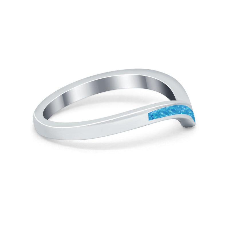 Chevron Midi V Thumb Ring Simulated Cubic Zirconia Round 925 Sterling Silver