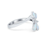 Dragonfly Band Ring Simulated Cubic Zirconia 925 Sterling Silver