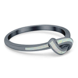 Knot Ring Band Lab Created Opal 925 Sterling Silver (7mm)