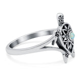 Turtle Ring Band Lab Created Opal 925 Sterling Silver (13mm)