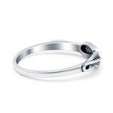 Sideways Oxidized Ring Cubic Zirconia Leaf Design Pear Lab Created Opal 925 Sterling Silver