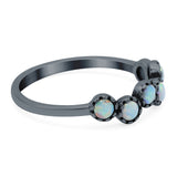 Eternity Band Wedding Ring Lab Created White Opal 925 Sterling Silver (5mm)