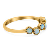 Eternity Band Wedding Ring Lab Created White Opal 925 Sterling Silver (5mm)