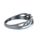 Criss Cross Ring Band Lab Created Opal 925 Sterling Silver (5mm)