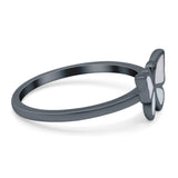 Butterfly Ring Band Lab Created Opal 925 Sterling Silver (8mm)
