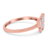 Butterfly Ring Band Lab Created Opal 925 Sterling Silver (8mm)