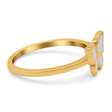 Butterfly Ring Band Lab Created Opal 925 Sterling Silver (8mm)