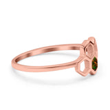 Honeycomb Band Ring Lab Created Opal Solid Cubic Zirconia 925 Sterling Silver
