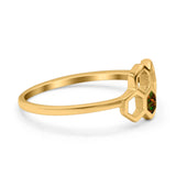 Honeycomb Band Ring Lab Created Opal Solid Cubic Zirconia 925 Sterling Silver