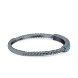 Simple Ring Band Lab Created Opal 925 Sterling Silver (2mm)