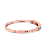 Simple Ring Band Lab Created Opal 925 Sterling Silver (2mm)