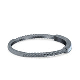 Simple Ring Band Lab Created Opal 925 Sterling Silver (2mm)