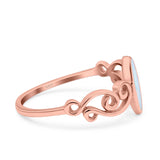 Filigree Thumb Ring Marquise Ring Band Lab Created Opal 925 Sterling Silver (9.5mm)