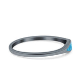Simple Ring Band Lab Created Opal 925 Sterling Silver (3.5mm)
