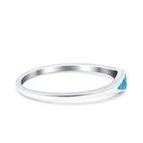 Simple Ring Band Lab Created Opal 925 Sterling Silver (3.5mm)