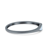 Simple Ring Band Lab Created Opal 925 Sterling Silver (3.5mm)