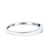 Simple Ring Band Lab Created Opal 925 Sterling Silver (3.5mm)
