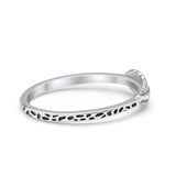 Petite Dainty Feather Band Ring 925 Sterling Silver