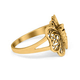 Sterling Silver Heart Filigree Butterfly Ring Band Round 925 Sterling Silver