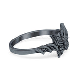 Sterling Silver Twisted Shank Butterfly Ring Band Round 925 Sterling Silver