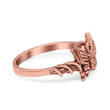 Sterling Silver Twisted Shank Butterfly Ring Band Round 925 Sterling Silver