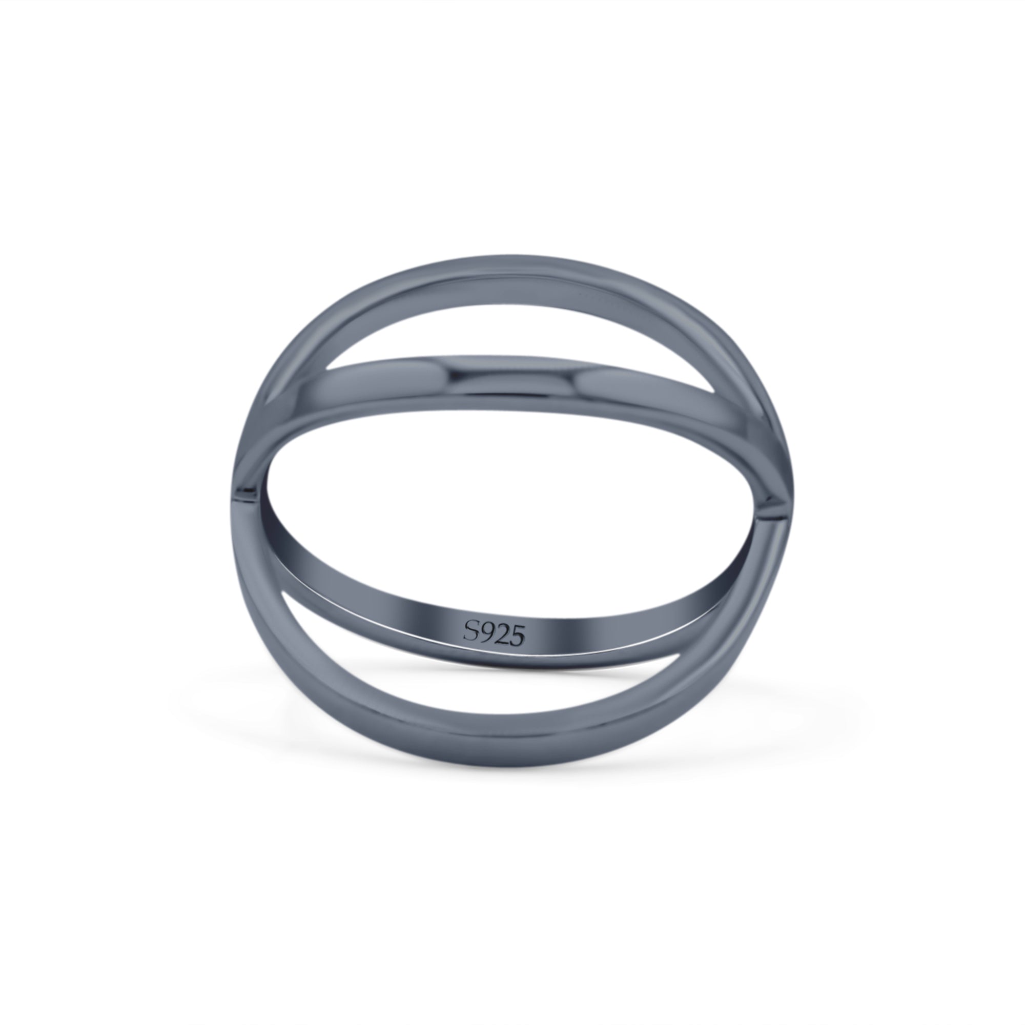 Criss Cross Ring Oxidized Band Solid 925 Sterling Silver Thumb Ring (19mm)