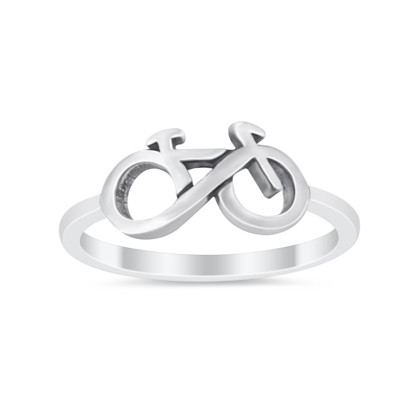 Cute Petite Dainty Bicycle Plain Band Thumb Ring 925 Sterling Silver
