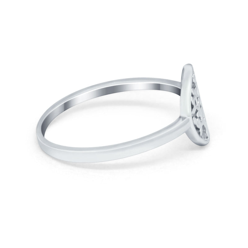Petite Dainty Tree of Life Thumb Ring Band Round 925 Sterling Silver