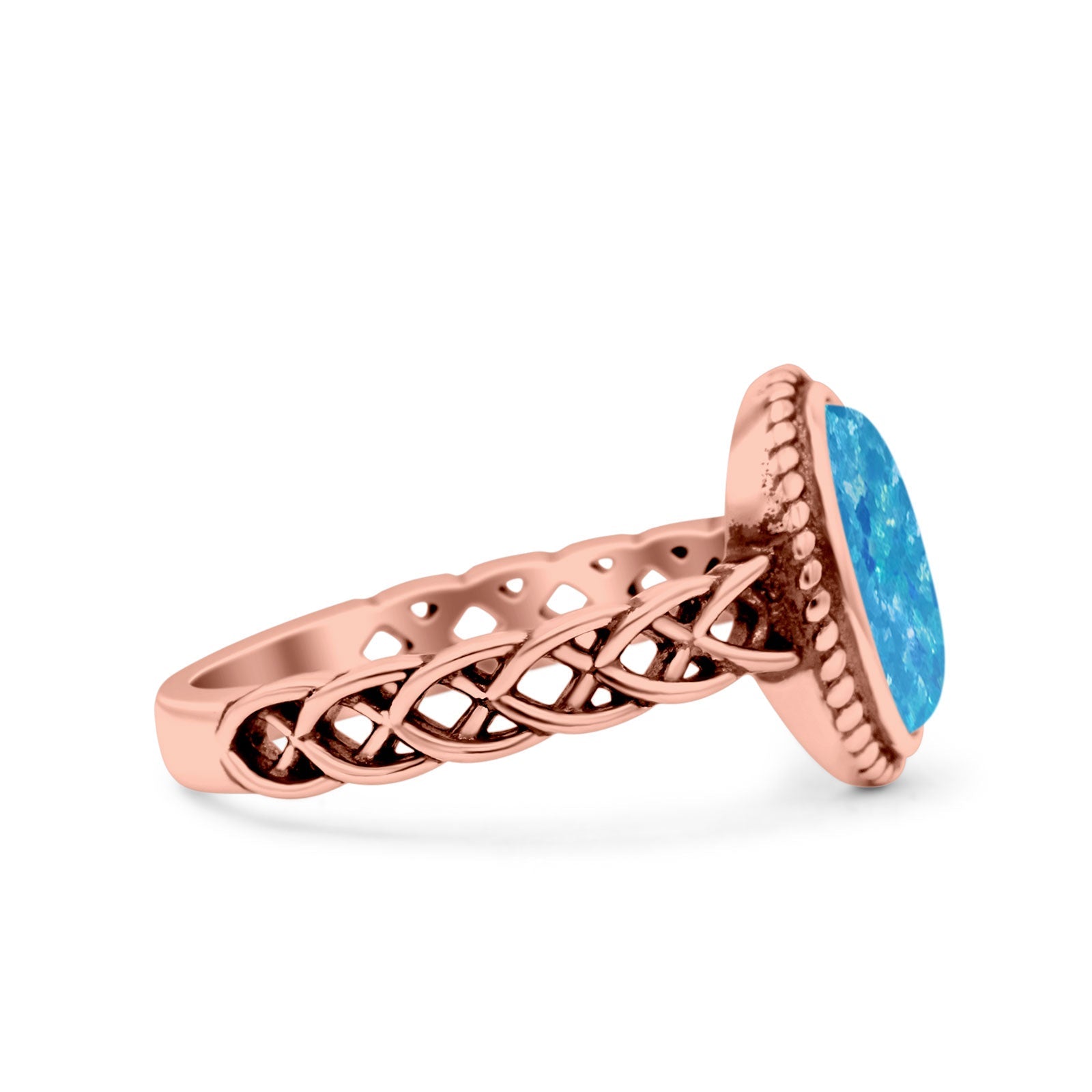 Petite Dainty Cross Vintage Style Lab Opal Ring Solid Oval Oxidized 925 Sterling Silver