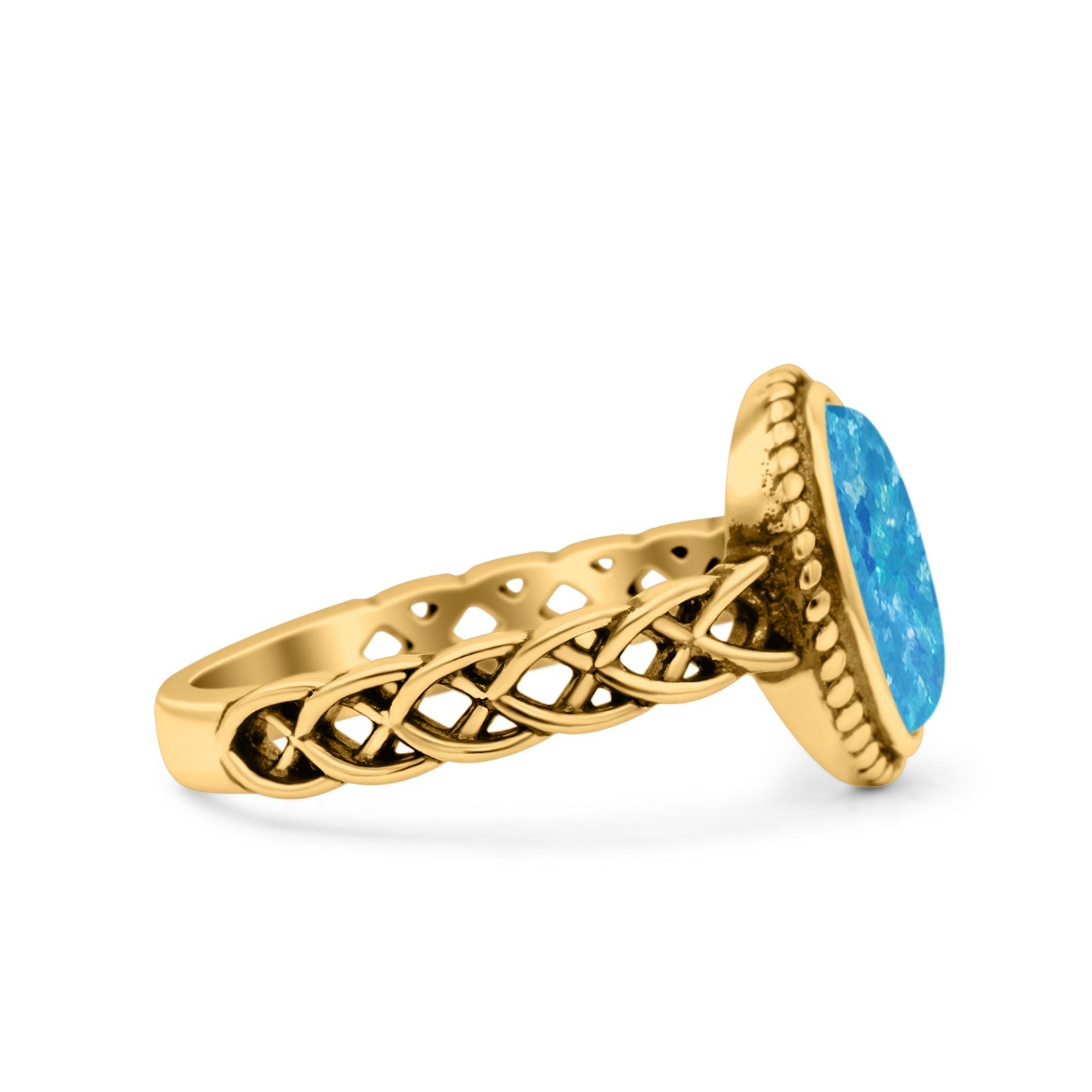 Petite Dainty Cross Vintage Style Lab Opal Ring Solid Oval Oxidized 925 Sterling Silver