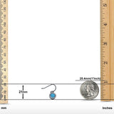 Halo Dangle Fish-Hook Earrings Lab Opal Round 925 Sterling Silver (21mm)