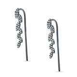 Marquise Leaf Style Fish Hook Threader Earrings Cubic Zirconia 925 Sterling Silver