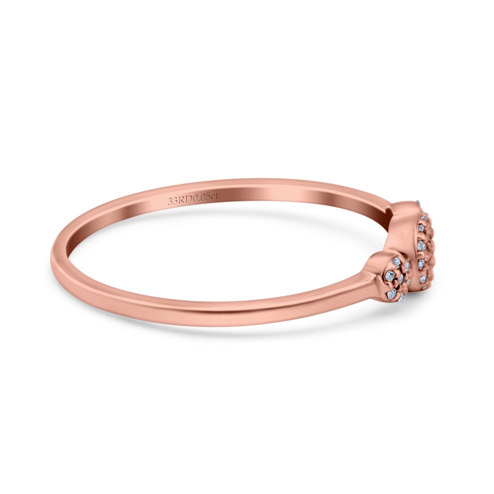 14K Gold 0.05ct Round 5mm G SI Diamond Engagement Eternity Wedding Band Ring