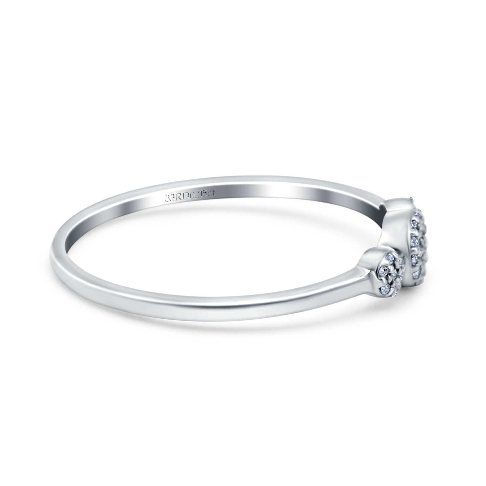 14K Gold 0.05ct Round 5mm G SI Diamond Engagement Eternity Wedding Band Ring