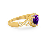 Heart Promise Ring Round Simulated Cubic Zirconia  925 Sterling Silver