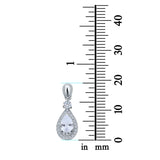 Halo Teardrop Pendant Simulated Cubic Zirconia 925 Sterling Silver (26mm)