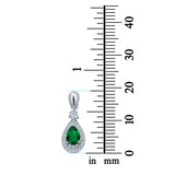 Halo Teardrop Pendant Simulated Cubic Zirconia 925 Sterling Silver (26mm)