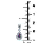 Halo Teardrop Pendant Simulated Cubic Zirconia 925 Sterling Silver (26mm)