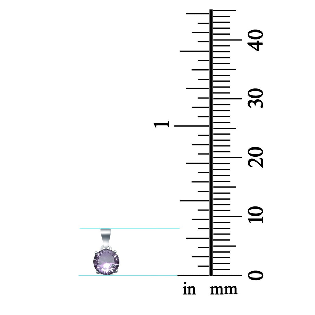 Halo Simulated Cubic Zirconia Round 925 Sterling Silver Charm Pendant