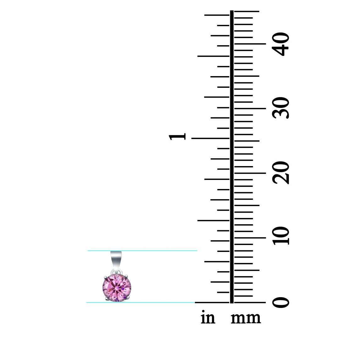 Halo Simulated Cubic Zirconia Round 925 Sterling Silver Charm Pendant