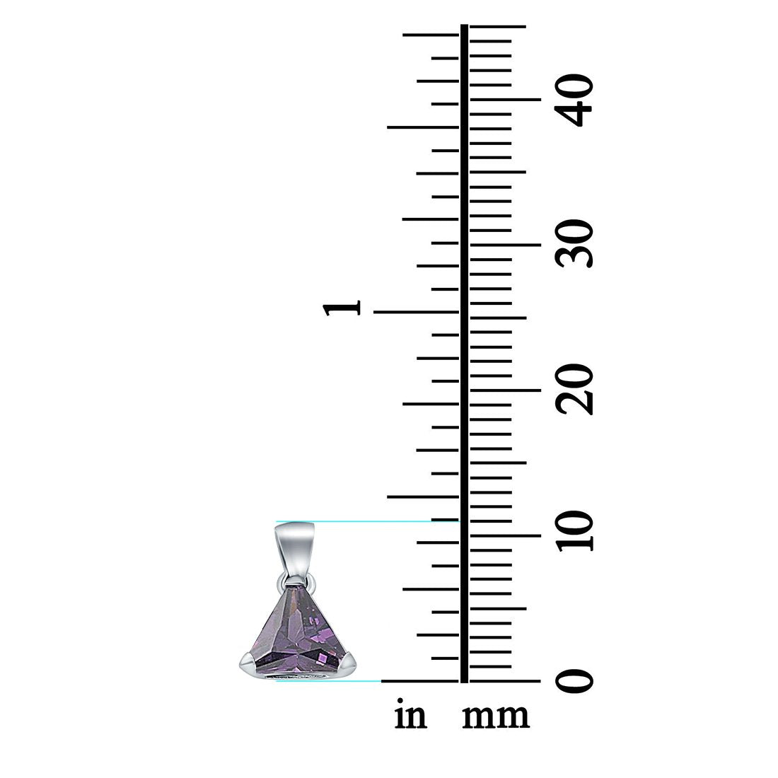 Triangle Cut Charm Pendant Simulated Cubic Zirconia 925 Sterling Silver (11mm)