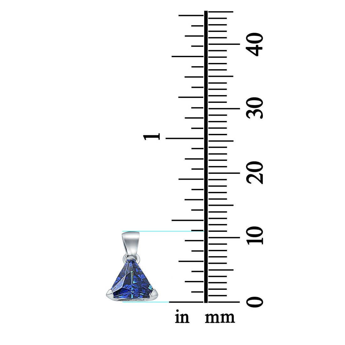 Triangle Cut Charm Pendant Simulated Cubic Zirconia 925 Sterling Silver (11mm)