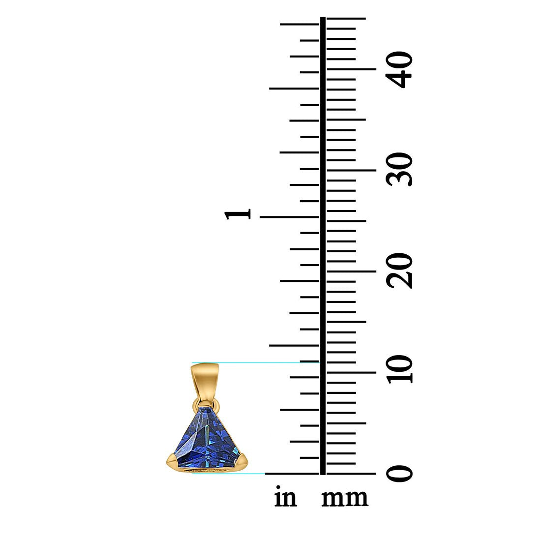 Triangle Cut Charm Pendant Simulated Cubic Zirconia 925 Sterling Silver (11mm)